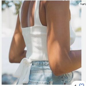Urban Outfitters white crop top tie back